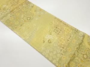 道長取り・花唐草・鳥に華紋模様織出し袋帯